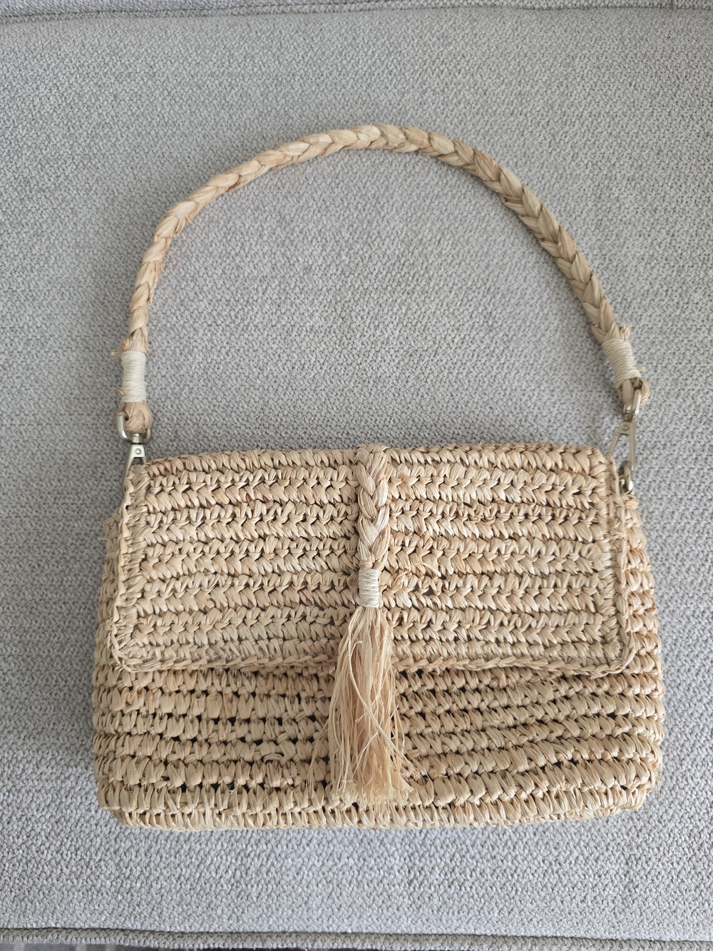 L*Space Camaya Woven Paper Raffia Convertible Shoulder Bag / Clutch - Picture 3 of 7
